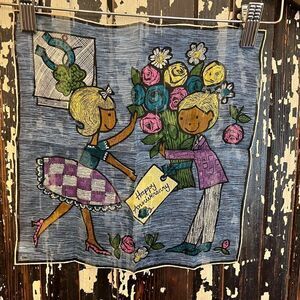 Vintage 1960’s Happy Anniversary A.Skandia handkerchief.